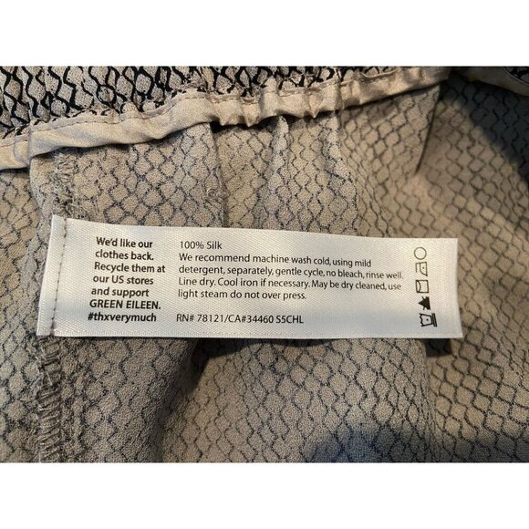 Eileen Fisher Pants Pull On 100% Silk Gray Black Snakeskin Print Small S - Picture 5 of 5